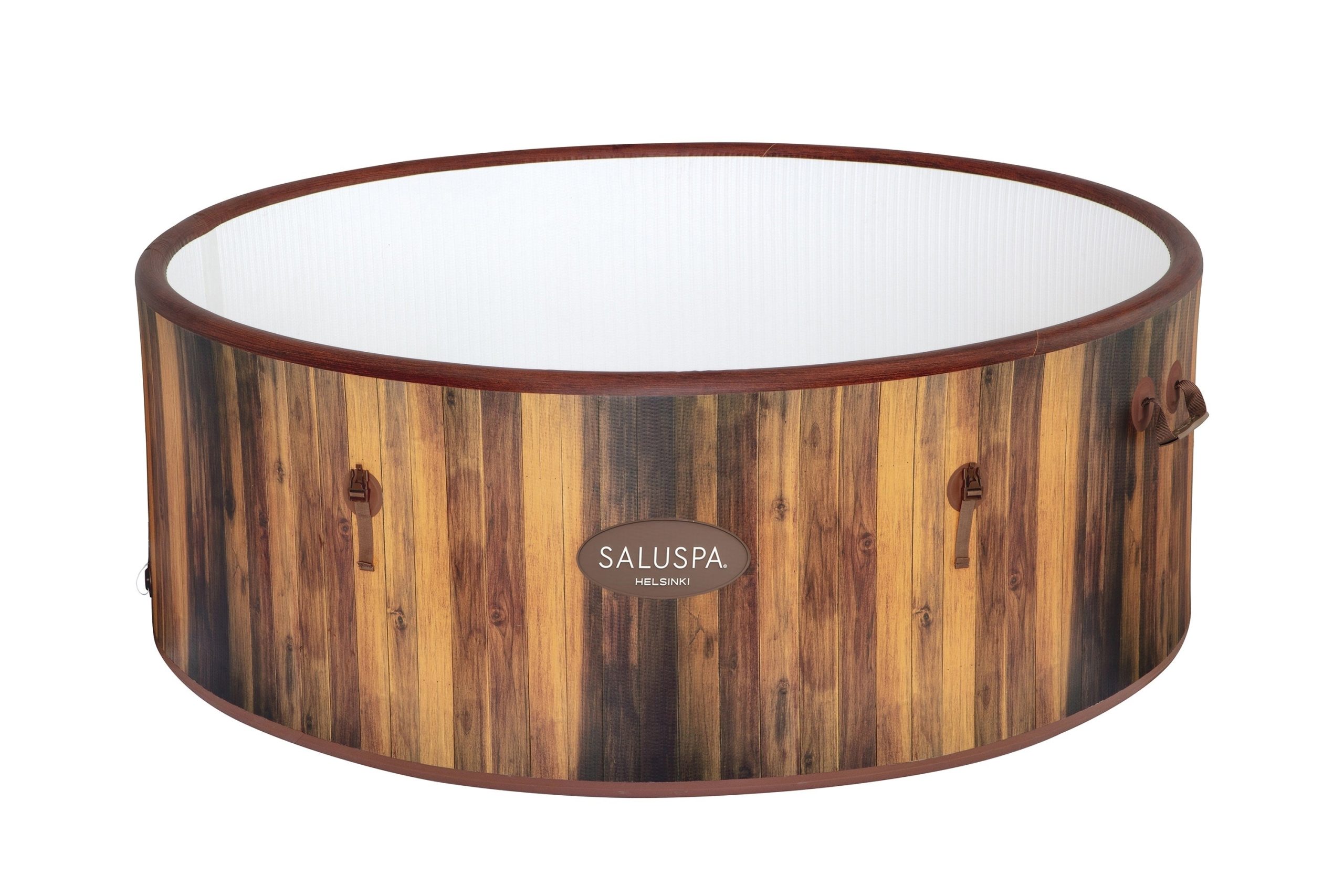 SaluSpa Helsinki AirJet Hot Tub Liner Replacement. Brown Wood