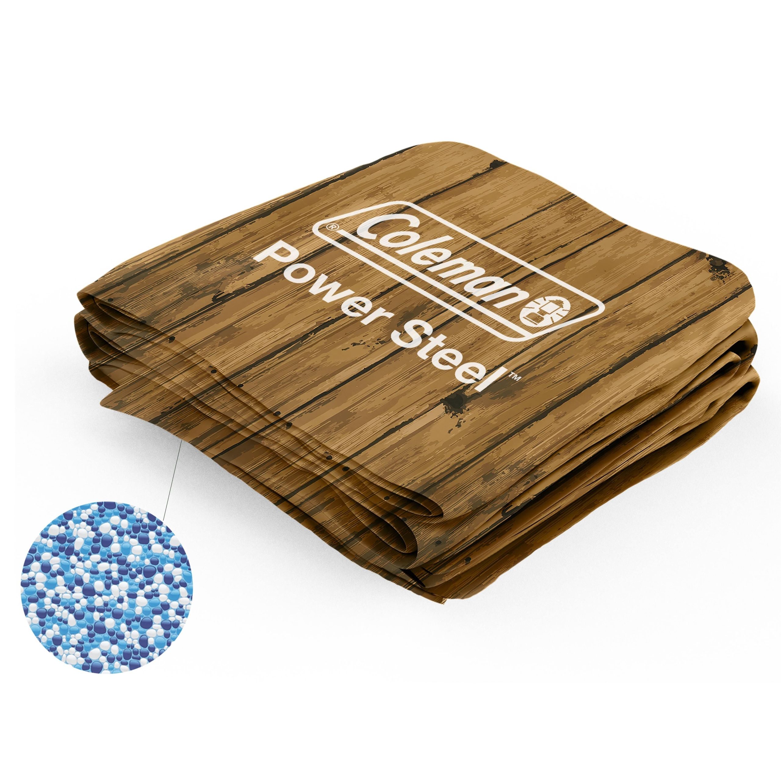 Coleman Power Steel 24' x 52 Round Above Ground Pool Liner Replacement. Wood Grain