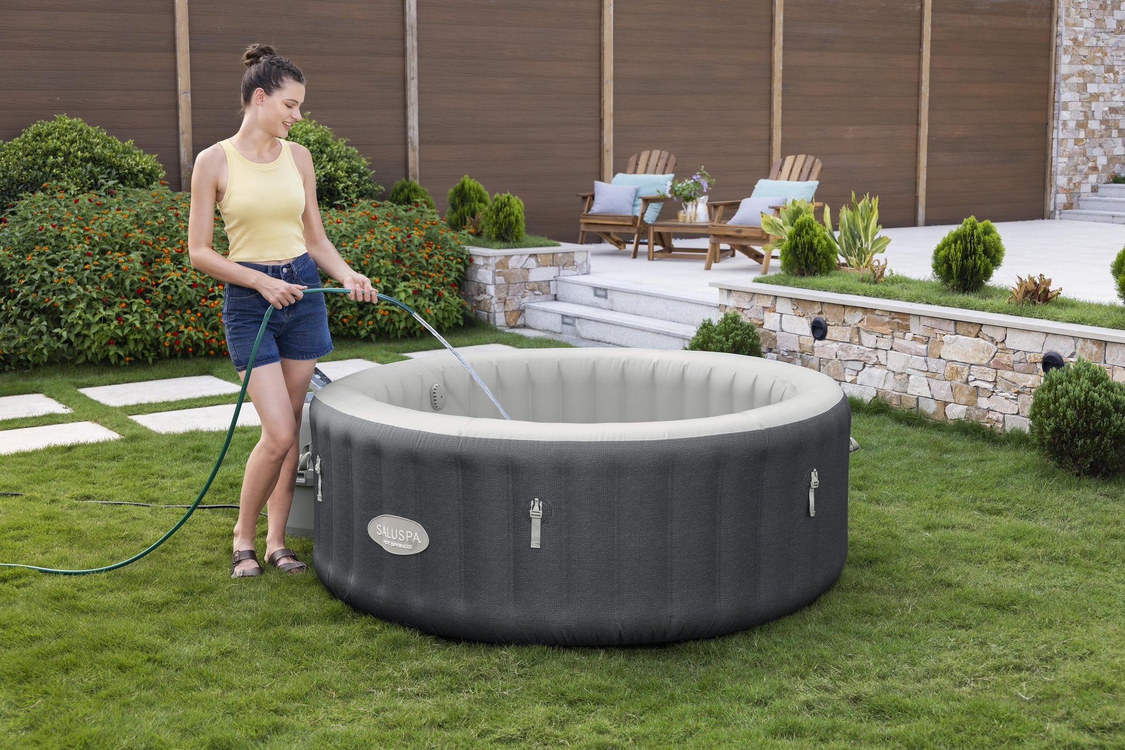 SaluSpa Hot Springs Energy-Efficient AirJet 2-4 Person Inflatable Hot Tub - Image 14