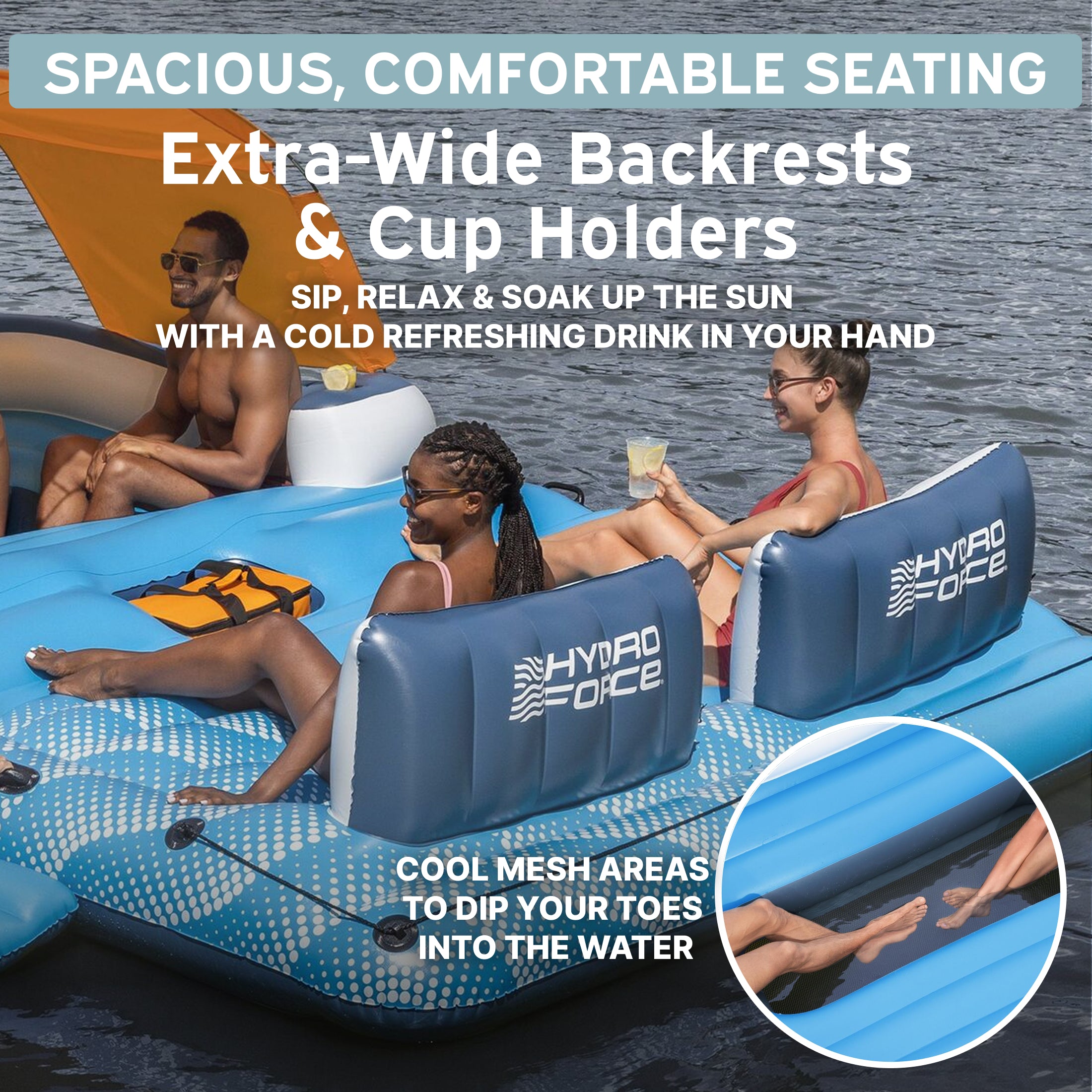 Hydro Force Bloc Party 8-Person Modular Inflatable Party Island and Floating Cooler - Image 5