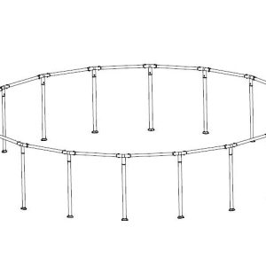 18' x 48 Above Ground Round Pool Frame Set Replacement. Brown (Footings and T-Connectors)