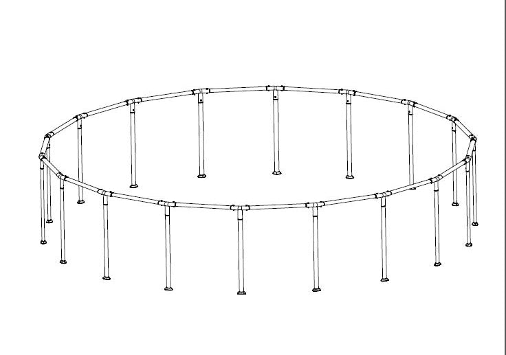 18' x 48 Above Ground Round Pool Frame Set Replacement. Brown (Footings and T-Connectors)