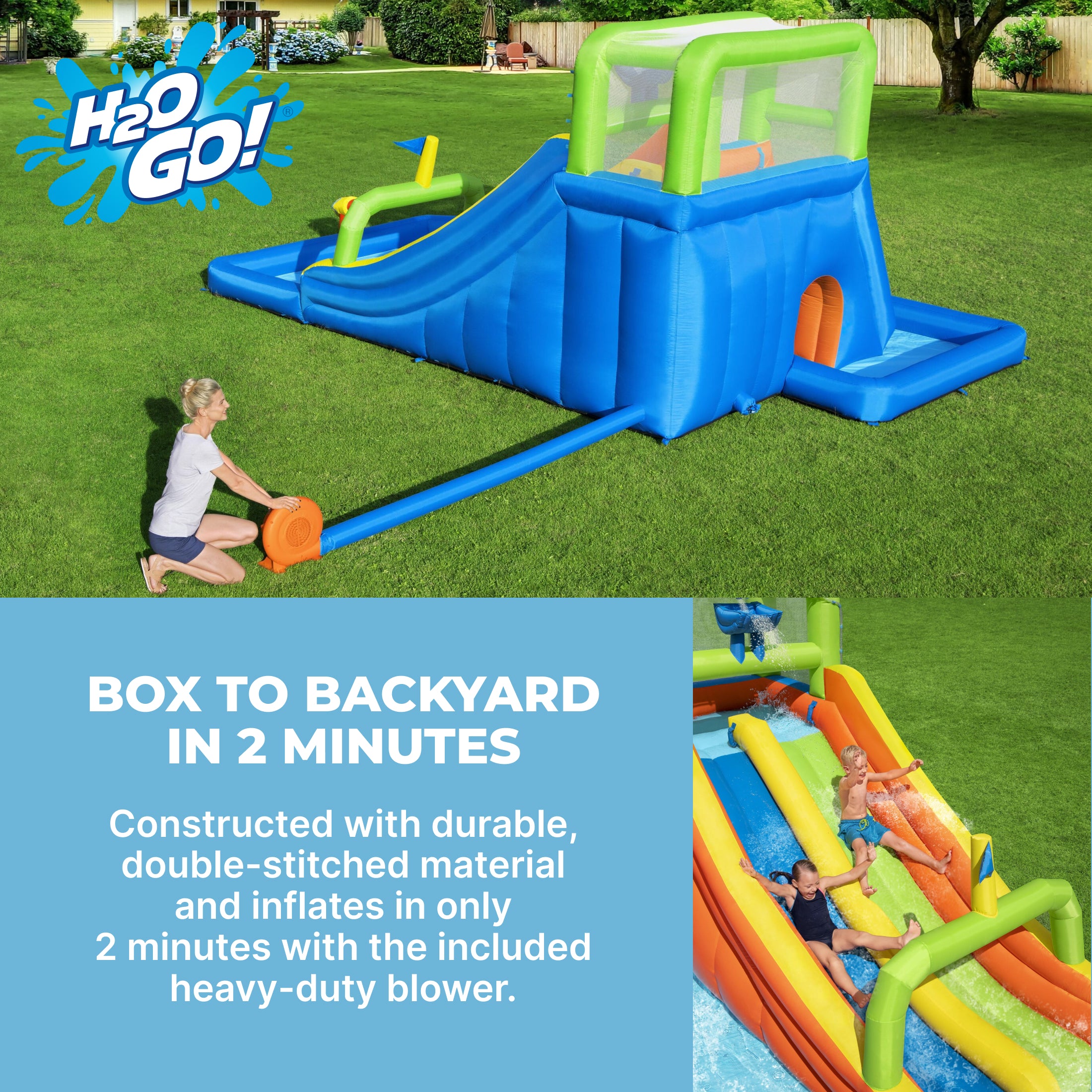 H2OGO! Wild Tide Kids Inflatable Water Park 19' 8 - Image 4