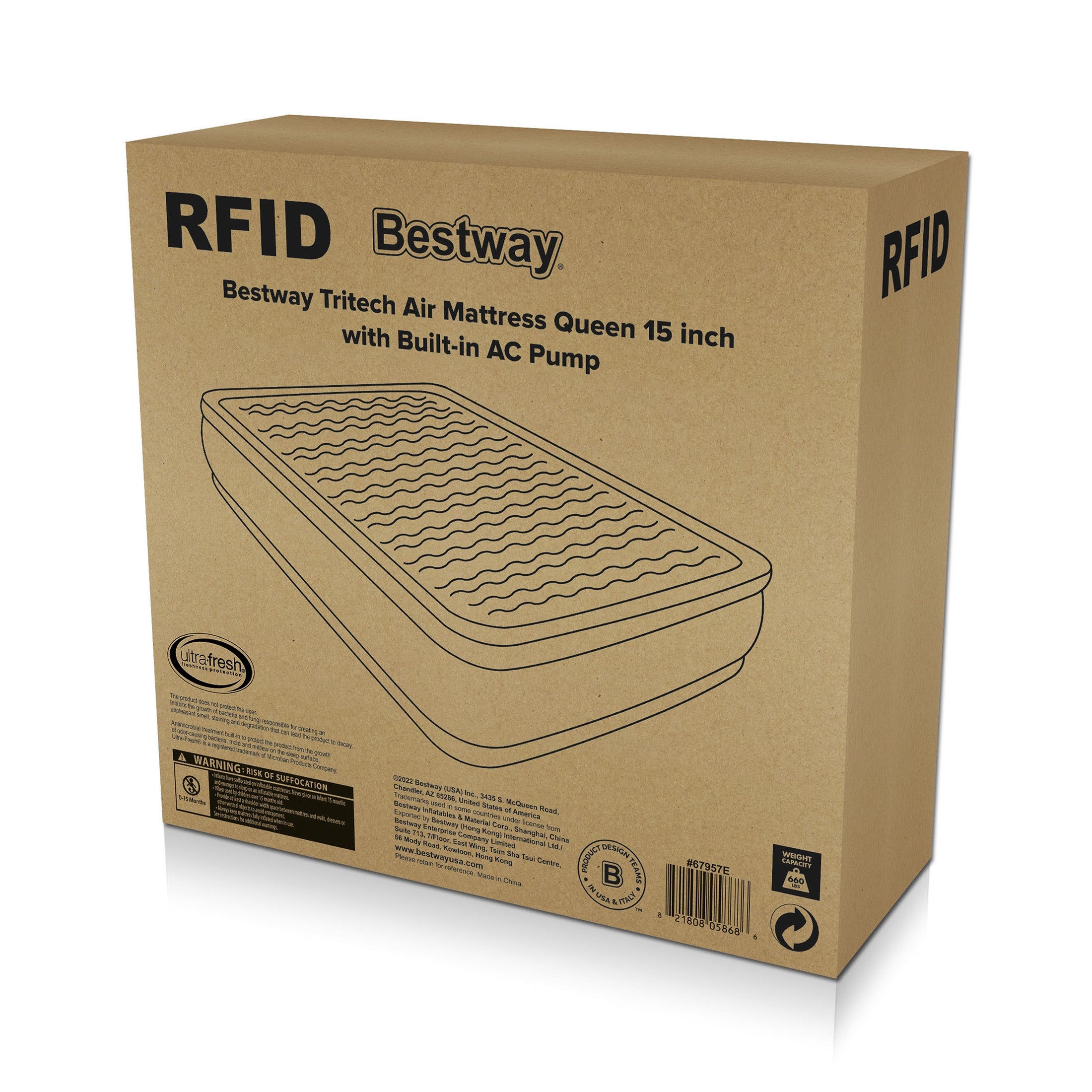 Bestway Tritech Air Mattress Queen 15 with Built-in AC Pump Included - Image 8