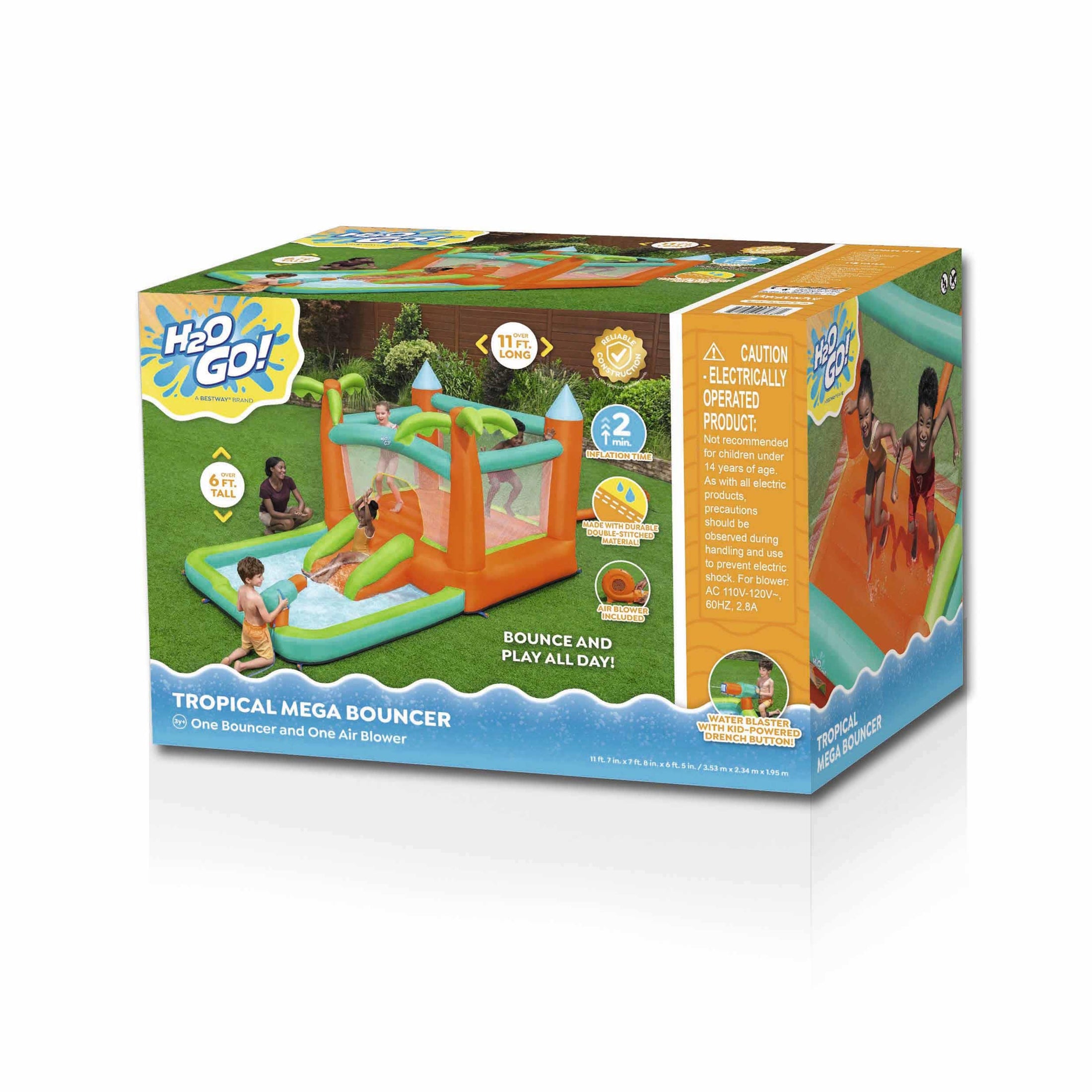 H2OGO! Kids Tropical Outdoor Inflatable Mega Bouncer - Image 10