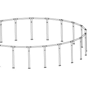 Coleman Power Steel 22' x 52 Above Ground Round Pool Frame Set Replacement. Brown (Top Rails and Vertical Legs)