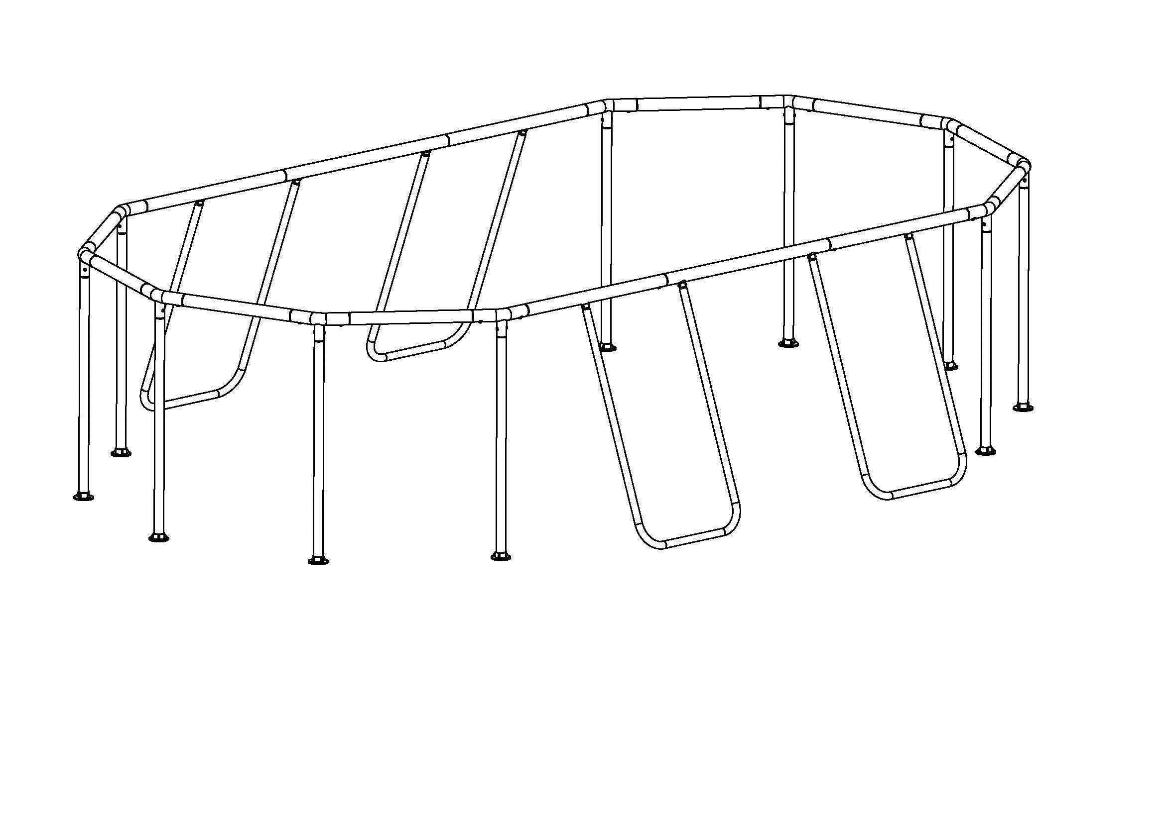 Coleman Power Steel 16' x 10' x 48 Oval Above Ground Pool Frame Set Replacement. Light Gray