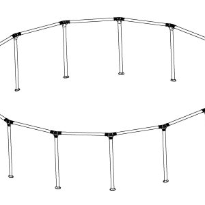 Steel Pro MAX 15' x 48 Above Ground Round Pool Frame Set Replacement. Gray (Top Rails and Vertical Legs)
